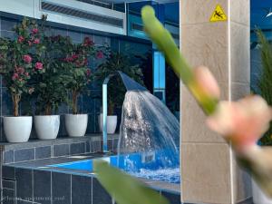 Luxury Apartments Erol في سراييفو: حوض مطبخ مع نافورة مياه