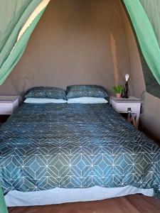 1 dormitorio con 1 cama en una tienda de campaña en Cadeau Hiking and Accommodation en Witelsbos