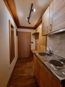 a kitchen with a sink and a counter top at Apartman Lord Aparthotel Vučko in Jahorina