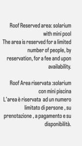 a text message about a rooterved area with mini pool with mini pool at Mavilan Luxury Apartments Ischia in Ischia