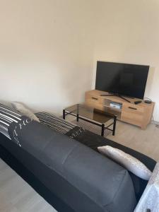 BuxerollesCharmant appartement avec parking privée的配有沙发和平板电视的客厅