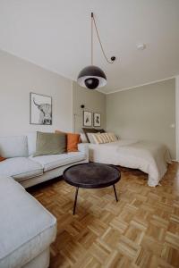 Ένα ή περισσότερα κρεβάτια σε δωμάτιο στο Stylisches Design-Apartment