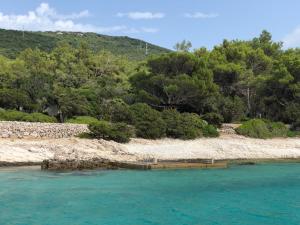una pequeña isla con árboles y agua azul en Casula Mediterranea, en Mali Lošinj