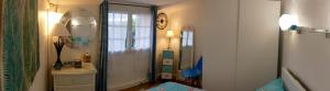 baño con espejo, mesa y lavamanos en La Brice Marine, en Roquebrune-sur-Argens 20 fotos más