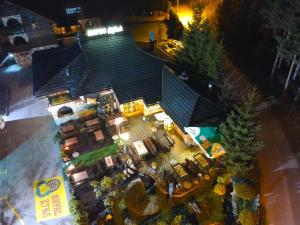 an aerial view of a house at night at Villa Miris Dunja in Zlatibor