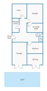 The floor plan of Villa Calma by Villa Plus