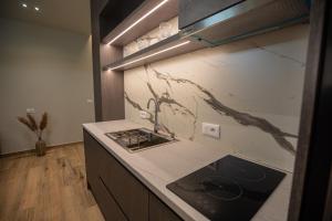 a kitchen with a sink and a counter top at Vlore Luxury Apartaments "FAEL" in Vlorë +37 photos