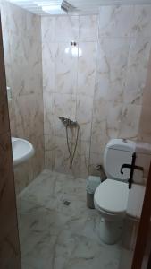 a bathroom with a toilet and a sink at Tekirova butik hotel in Kemer