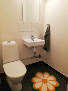 a bathroom with a toilet and a sink at SB Studio in Malmö