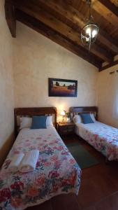 a bedroom with two beds in a room at Casa Rural El Labriego in Corral de Ayllón