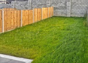 a yard with green grass next to a wooden fence at Your Perfect Home Away from Home in Cork