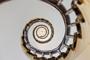 a view of a spiral staircase in a watch at Brexton Hotel in Baltimore