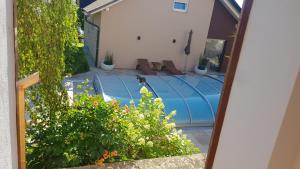 Vonkajšia záhrada v ubytovaní Ferienwohnung mit Pool an der Apfelstraße