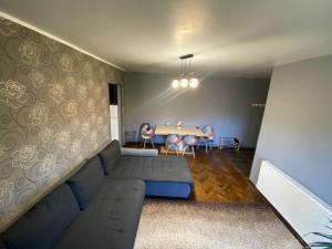 salon z kanapą i stołem w obiekcie Comfort Home Apartment 2 w mieście Petroszany