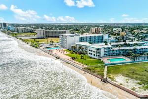 an aerial view of the beach and buildings at Ocean Jewel Condos Unit 244 in Daytona Beach