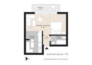 Půdorys ubytování Ferienwohnung Laux