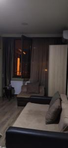 ein Wohnzimmer mit 2 Betten und einem Sofa in der Unterkunft Apartment Near McDonalds Marjanishvili in Tbilisi City