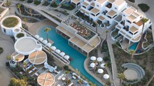 an aerial view of a resort with a pool at Avant Mar Paros in Naousa