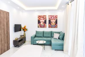 Posezení v ubytování La Perla Apartments