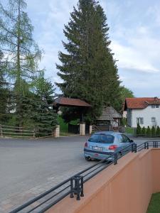 a car parked on the side of a road at Zlatibor apartman Boki in Ocka Gora +13 photos