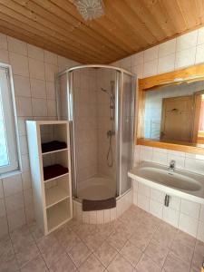 Koupelna v ubytování Haus Gruber