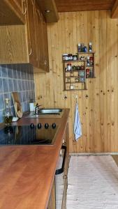 a kitchen with a sink and a counter top at Apartmán RN in Banská Štiavnica