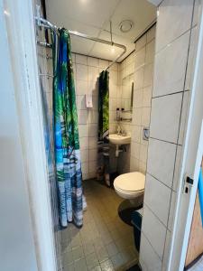 a bathroom with a toilet and a sink at Hotel Sharm in Amsterdam