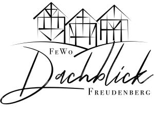 un disegno in bianco e nero di un gruppo di case di Ferienwohnung „Dachblick“ in Freudenberg a Freudenberg