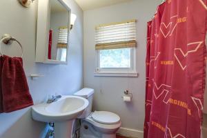 a bathroom with a white toilet and a sink at Blacksburg Vacation Rental Near Virginia Tech! in Blacksburg