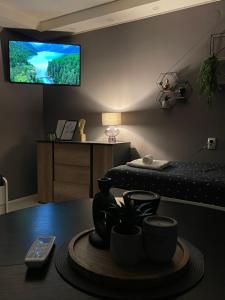 A television and/or entertainment centre at Beta House Apartments