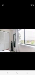 a bedroom with a window and a bed and a television at Mallard in Jacksonville