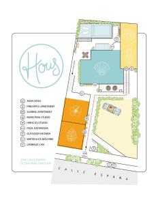 un plan de emplazamiento del club social propuesto en HOUS - Ocean Park - Pool - Sunset Lounge, en San Juan