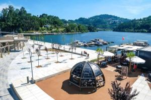 a view of a marina with boats in the water at Casa do Geraço - Douro Guest House in Várzea do Douro