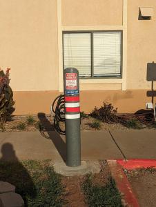 a parking meter on the side of a street at Quality Inn & Suites Wichita Falls I-44 in Wichita Falls