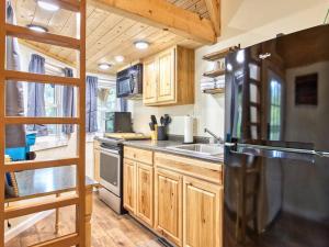 Kuchyň nebo kuchyňský kout v ubytování Casey Paradise Tiny Home Mountain Retreat