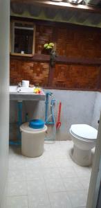 昌岛Littleduck bungalow Koh Chang Ranong的带马桶和水槽的浴室