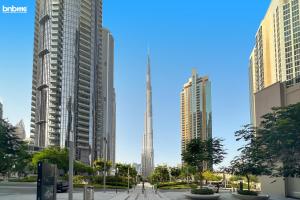 Nespecifikovaný výhled na destinaci Dubaj nebo výhled na město při pohledu z apartmánu