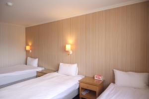 Postel nebo postele na pokoji v ubytování Hermes Hotel