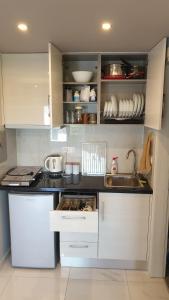 Kuchyň nebo kuchyňský kout v ubytování Andromeda Appartments - View to the Olympus