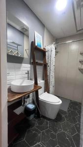 ein Bad mit einem WC und einem Waschbecken in der Unterkunft Loft Unit One Bedroom with terrace in Davao City