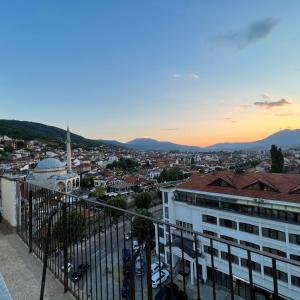 a view of the city from the balcony at Skyland Apartment Prizren in Prizren