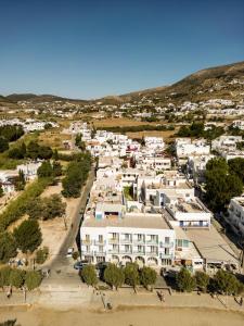 an aerial view of a town with white buildings at Play Paros in Kampos Paros