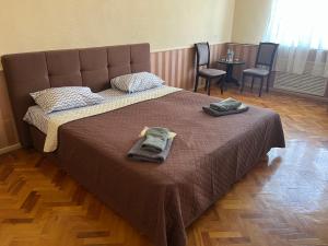 Postel nebo postele na pokoji v ubytování Barvy Dnipra