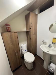 a bathroom with a toilet and a sink at Apartamento de lujo en Dosquebradas #201 in Dosquebradas +16 photos
