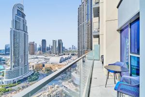 Nespecifikovaný výhled na destinaci Dubaj nebo výhled na město při pohledu z apartmánu