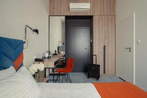 Postel nebo postele na pokoji v ubytování Hotel Faros Gdansk Airport