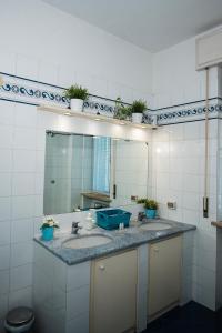 uma casa de banho com um lavatório e um espelho em B&B Pisaland em Pisa