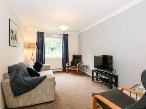 a living room with a couch and a television at Fernleigh Villa Annexe in Wisbech