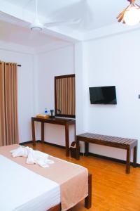 Televiisor ja/või meelelahutuskeskus majutusasutuses Amare Safari Resort Udawalawe