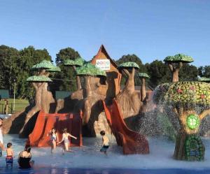 a group of children playing in a water park at SLEEPS SIX - Rent Entire WATERFRONT Cabin #2 in Etoile